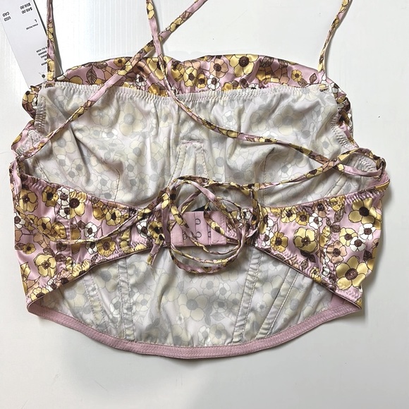 Satin Bustier Criss-Cross Top - Picture 7 of 7